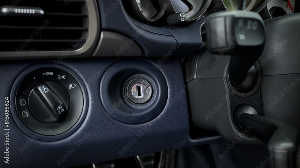 Key ignition on a car Key ignition on a car