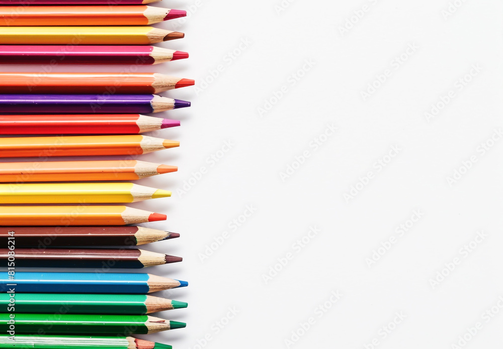 Back to school background with colored pencils Back to school background with colored pencils