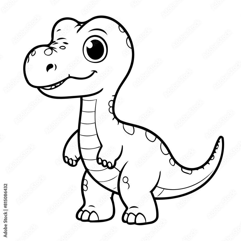 Fototapeta premium Cute vector illustration Dino hand drawn for kids page