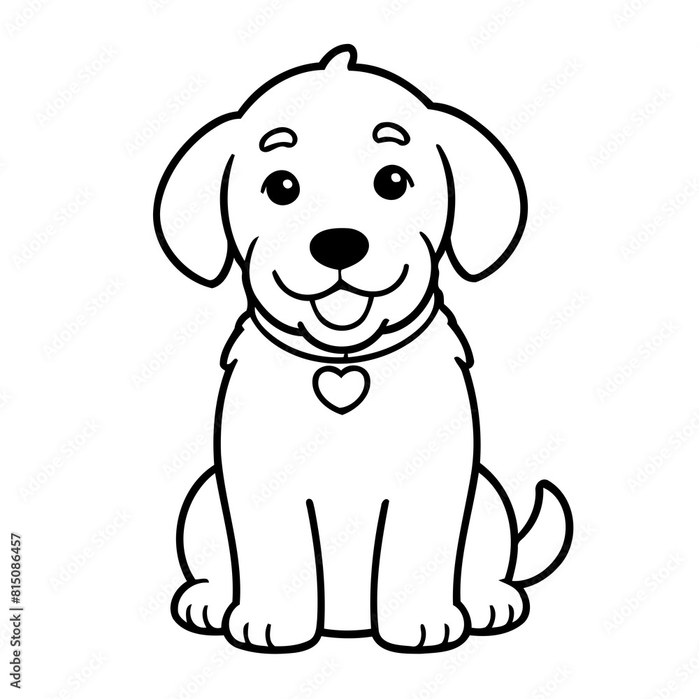 Cute vector illustration Labradoodle drawing for kids page Cute vector illustration Labradoodle drawing for kids page
