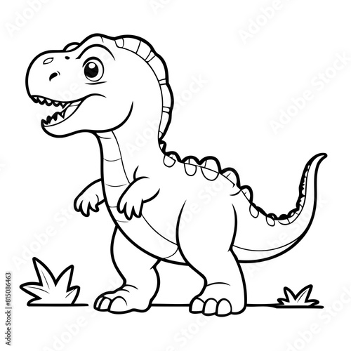Simple vector illustration of TRex for children colouring activity