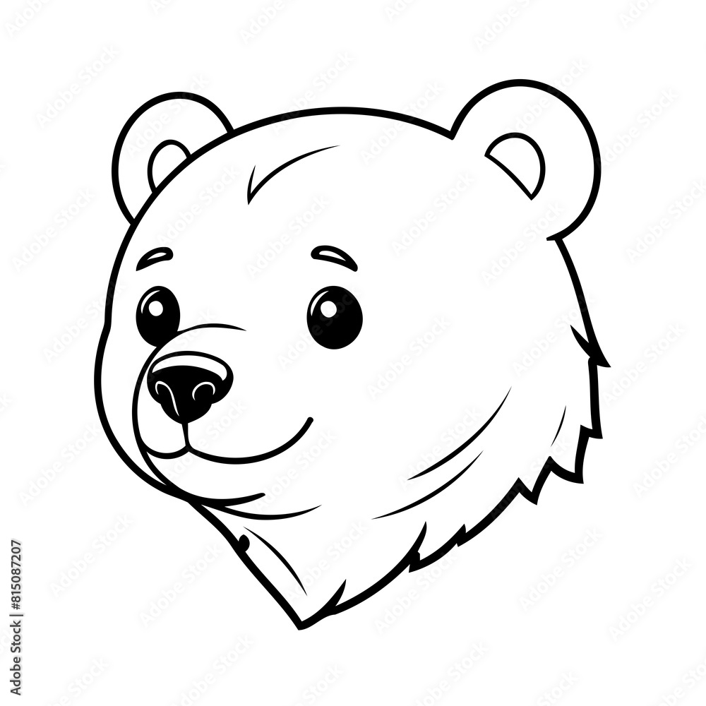 Simple vector illustration of Bear drawing for toddlers colouring page Simple vector illustration of Bear drawing for toddlers colouring page