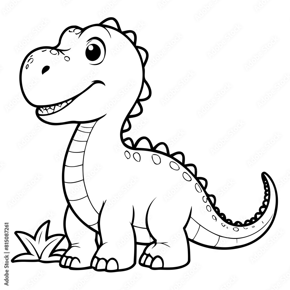 Cute vector illustration Dino drawing for toddlers book Cute vector illustration Dino drawing for toddlers book