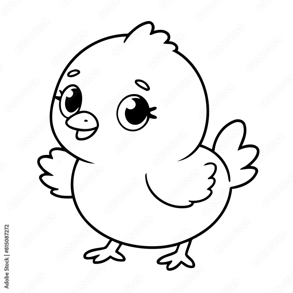 Cute vector illustration chick doodle for toddlers colouring page Cute vector illustration chick doodle for toddlers colouring page