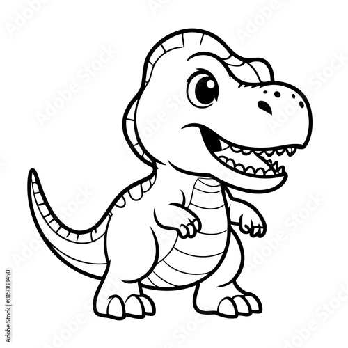 Cute vector illustration TRex drawing for children page