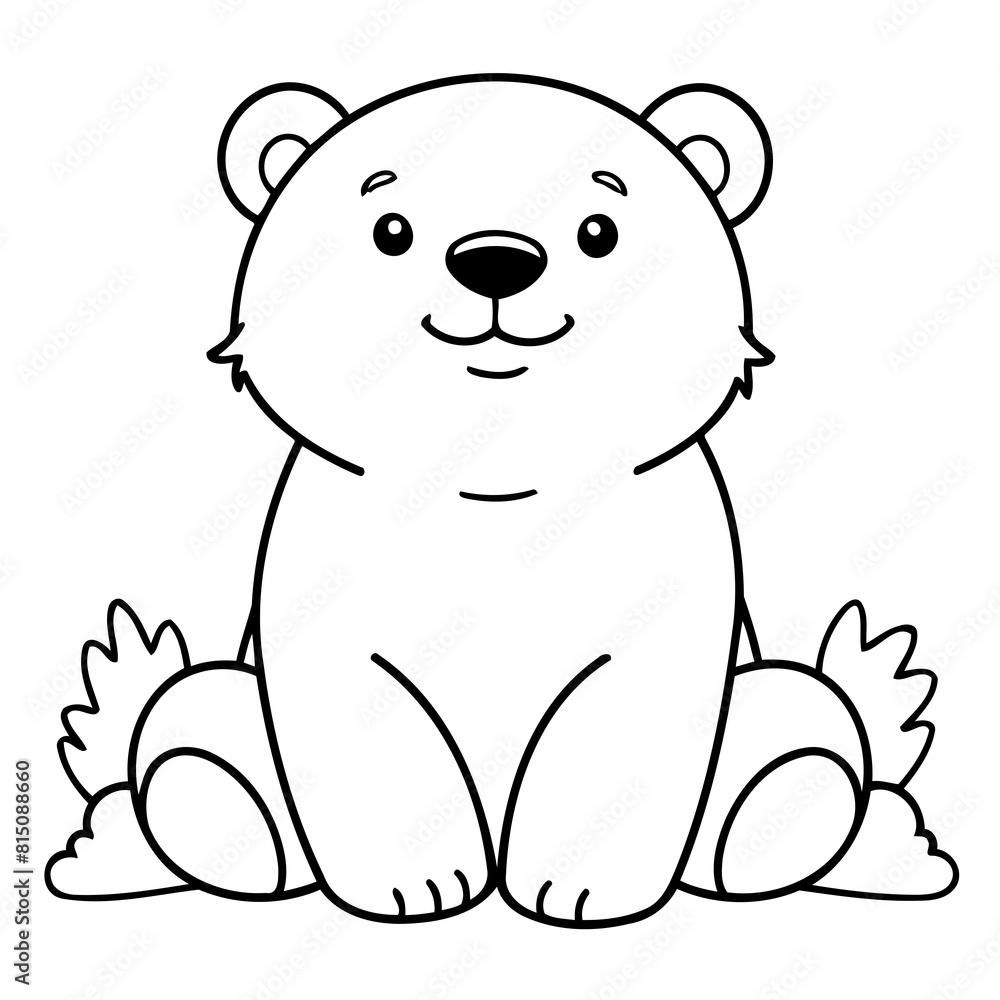 Cute vector illustration PolarBear doodle for toddlers worksheet Cute vector illustration PolarBear doodle for toddlers worksheet