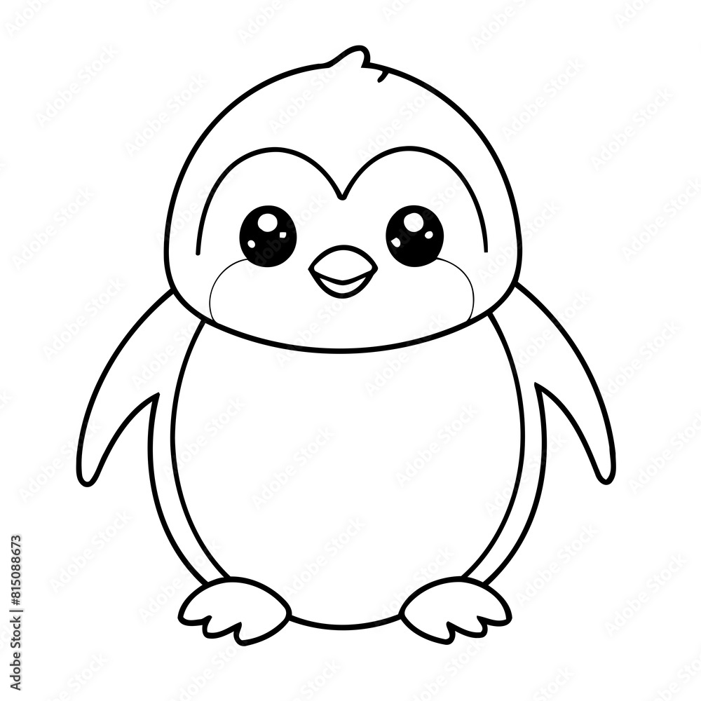 Cute vector illustration Penguin for kids colouring worksheet Cute vector illustration Penguin for kids colouring worksheet