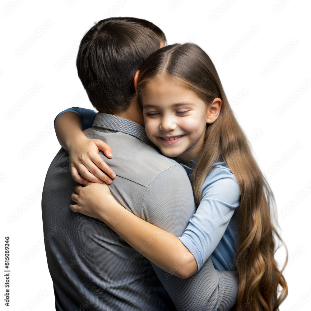 Heartwarming Embrace Between a Father and His Smiling Daughter in Casual Attire Heartwarming Embrace Between a Father and His Smiling Daughter in Casual Attire