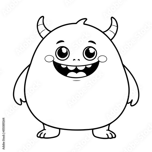Cute vector illustration Monster for children colouring activity