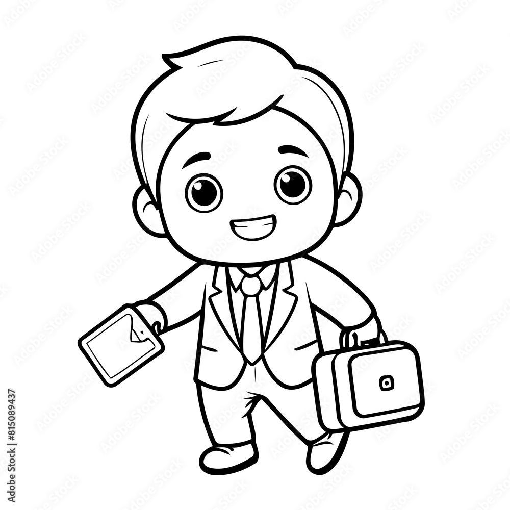 Simple vector illustration of Businessman hand drawn for toddlers Simple vector illustration of Businessman hand drawn for toddlers
