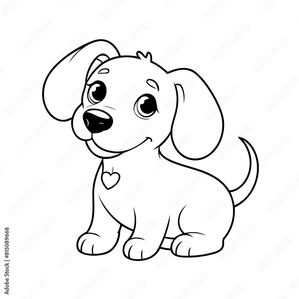 Cute vector illustration Dachshund hand drawn for kids coloring page Cute vector illustration Dachshund hand drawn for kids coloring page