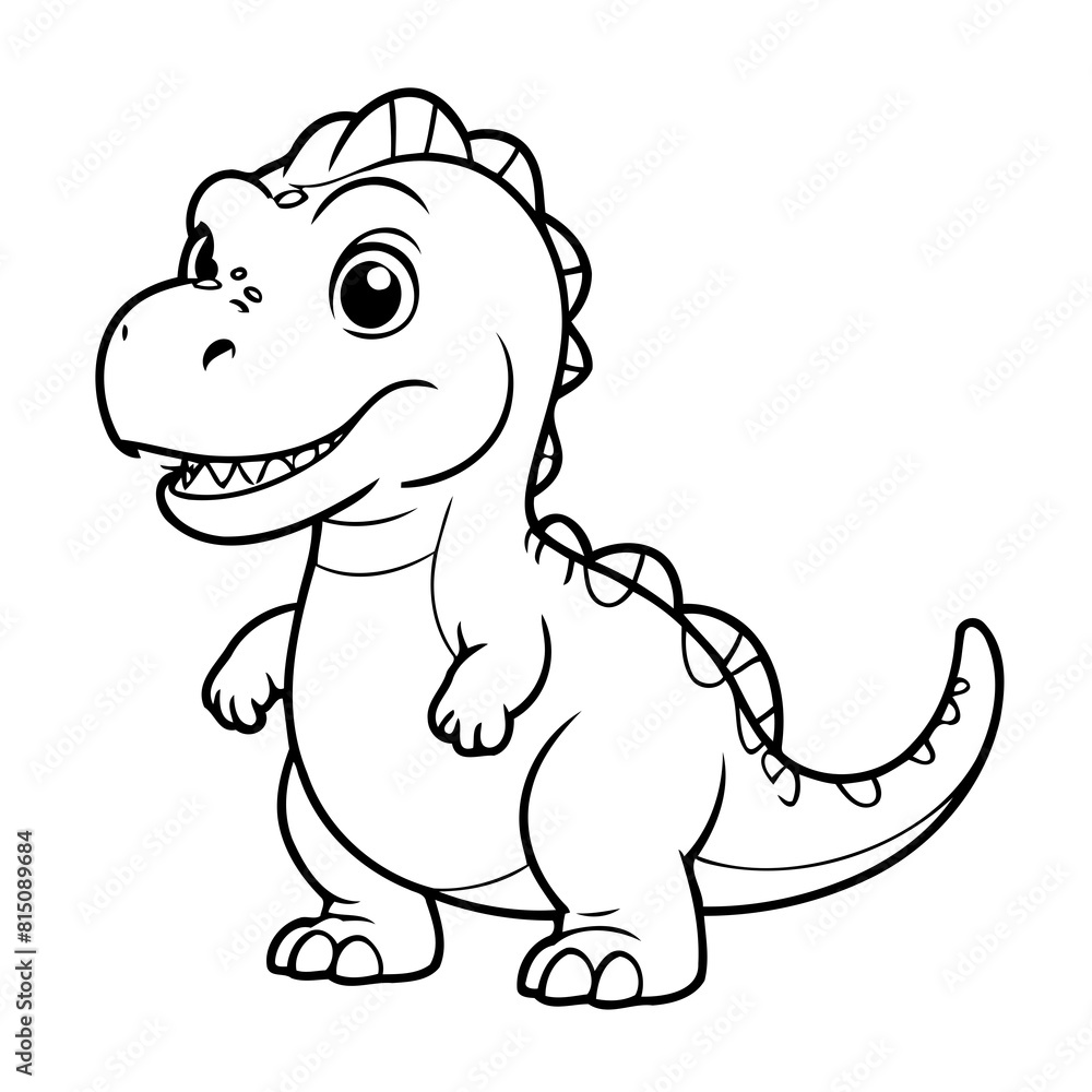 Vector illustration of a cute TRex drawing for toddlers coloring activity Vector illustration of a cute TRex drawing for toddlers coloring activity