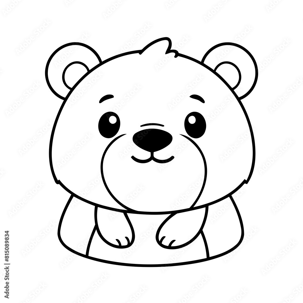 Cute vector illustration Bear doodle for kids colouring page Cute vector illustration Bear doodle for kids colouring page