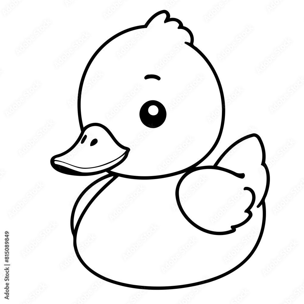 Simple vector illustration of Duck for kids colouring worksheet Simple vector illustration of Duck for kids colouring worksheet