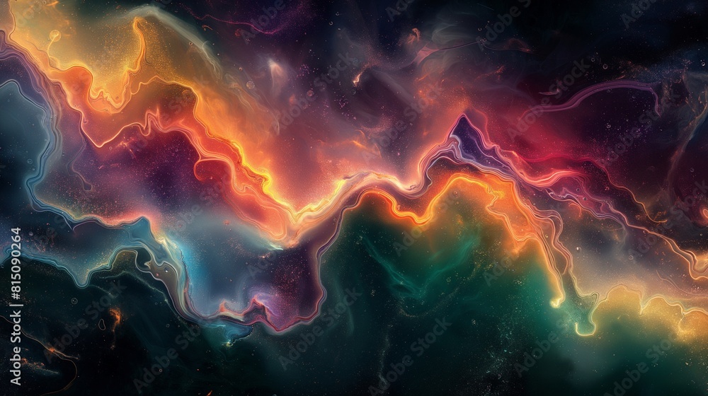 Fototapeta premium Chaos theory illustrated through colorful patterns emerging from a turbulent fluid dynamics experiment