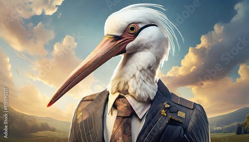 pelican on the sky photo
