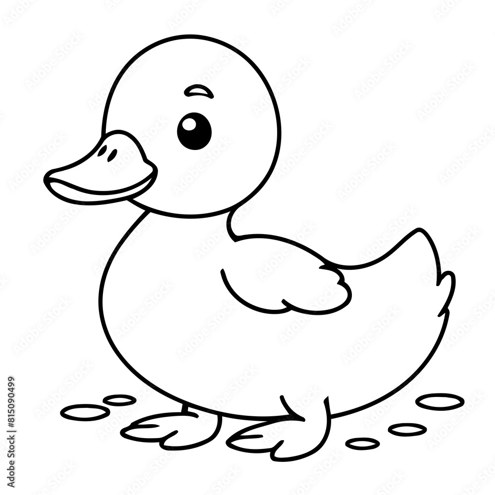 Cute vector illustration duck drawing for toddlers book Cute vector illustration duck drawing for toddlers book