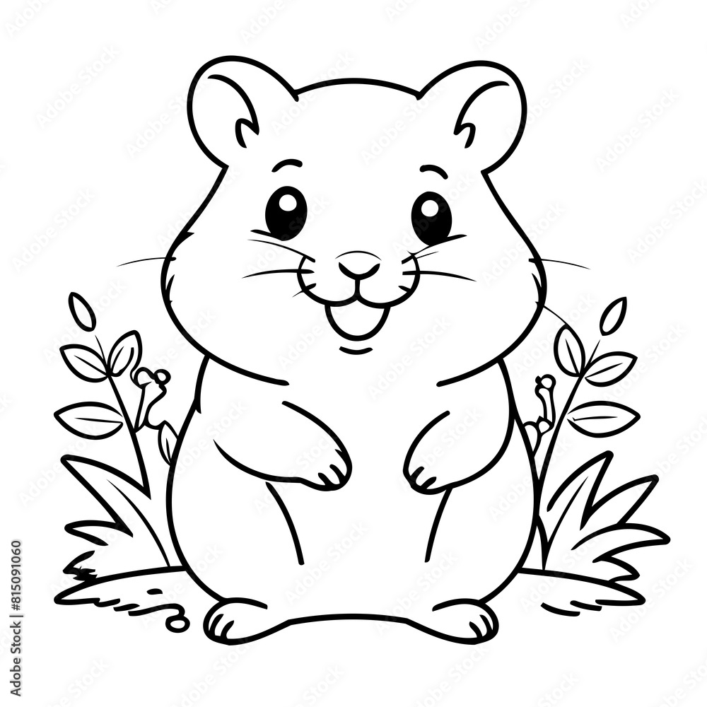 Simple vector illustration of Hamster hand drawn for toddlers Simple vector illustration of Hamster hand drawn for toddlers