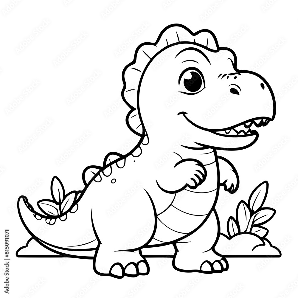 Vector illustration of a cute TRex drawing for toddlers book Vector illustration of a cute TRex drawing for toddlers book