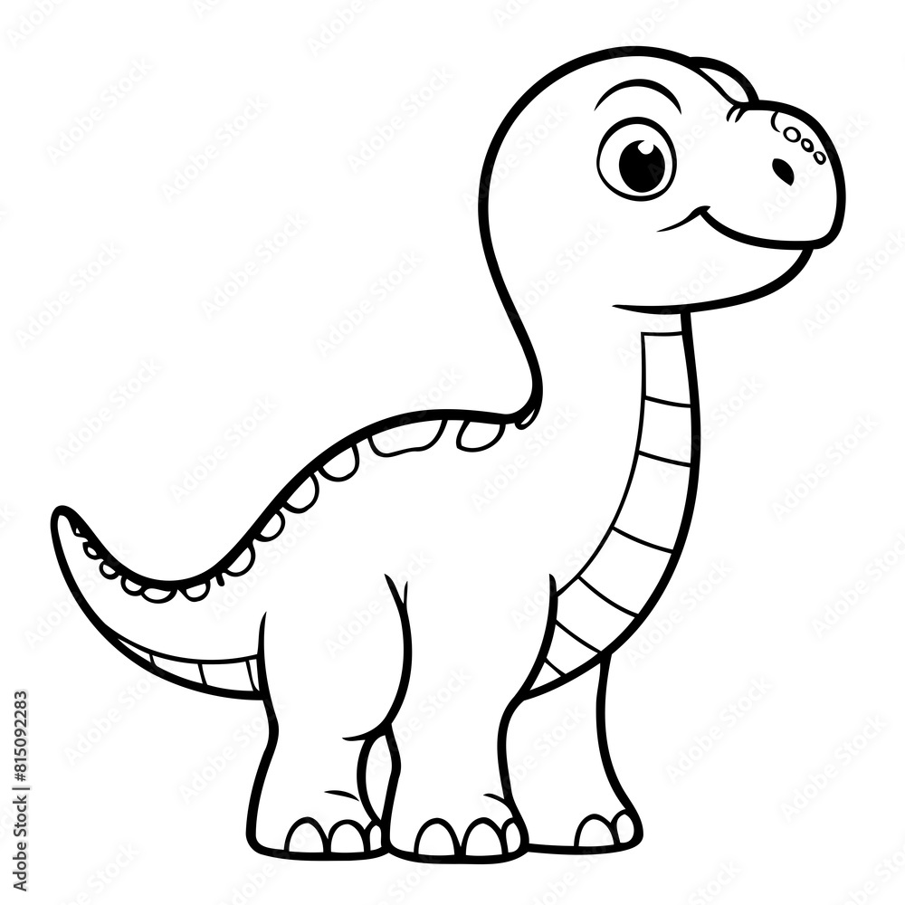Vector illustration of a cute Dino drawing for toddlers book Vector illustration of a cute Dino drawing for toddlers book