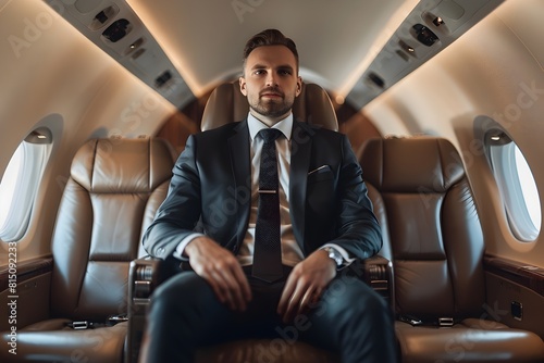 Businessman Achieving Career Goals Through During Flight © kiatipol