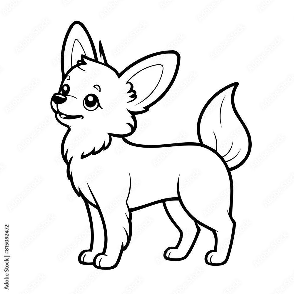 Vector illustration of a cute Papillon drawing for toddlers coloring activity Vector illustration of a cute Papillon drawing for toddlers coloring activity