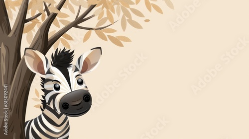 A zebra is sitting in the grass next to a tree