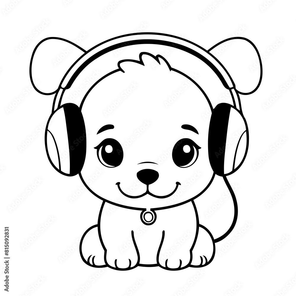 Obraz premium Vector illustration of a cute Puppy drawing for toddlers book