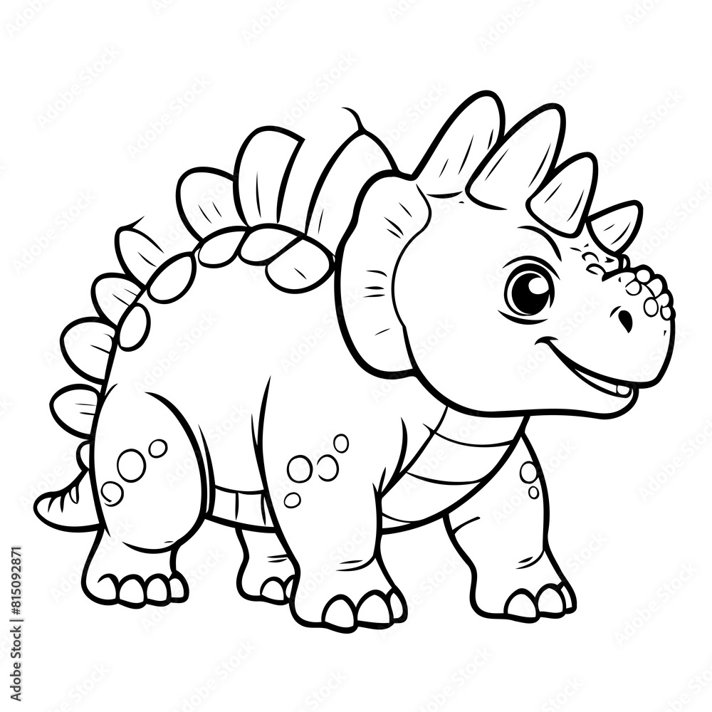 Cute vector illustration Ankylosaurus for toddlers colouring page Cute vector illustration Ankylosaurus for toddlers colouring page