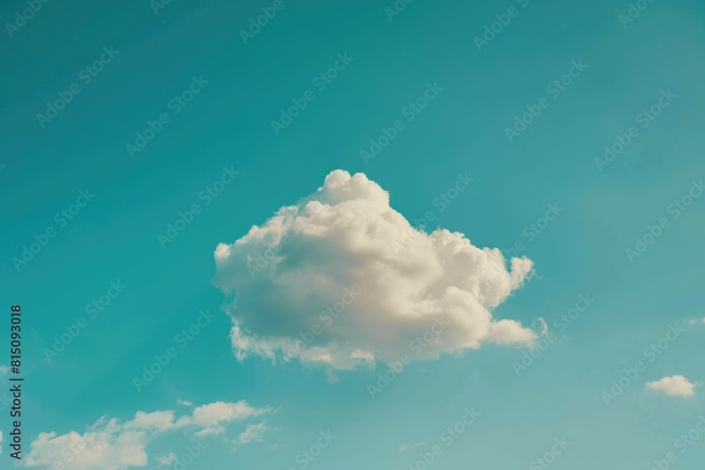 Naklejka premium A picture of an airplane flying in the blue sky. Suitable for travel and transportation concepts