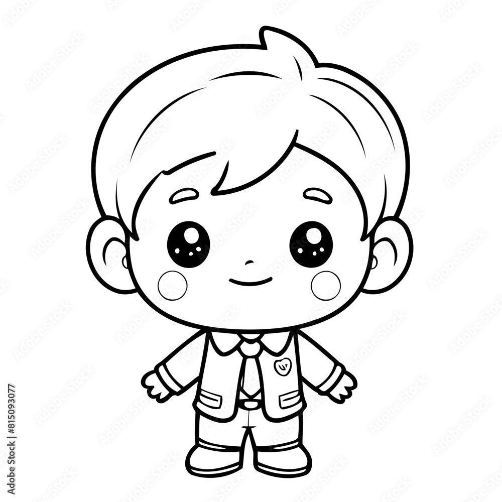 Simple vector illustration of School drawing for toddlers coloring activity Simple vector illustration of School drawing for toddlers coloring activity