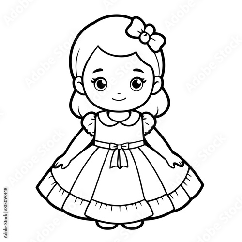 Cute vector illustration Frock drawing for colouring page