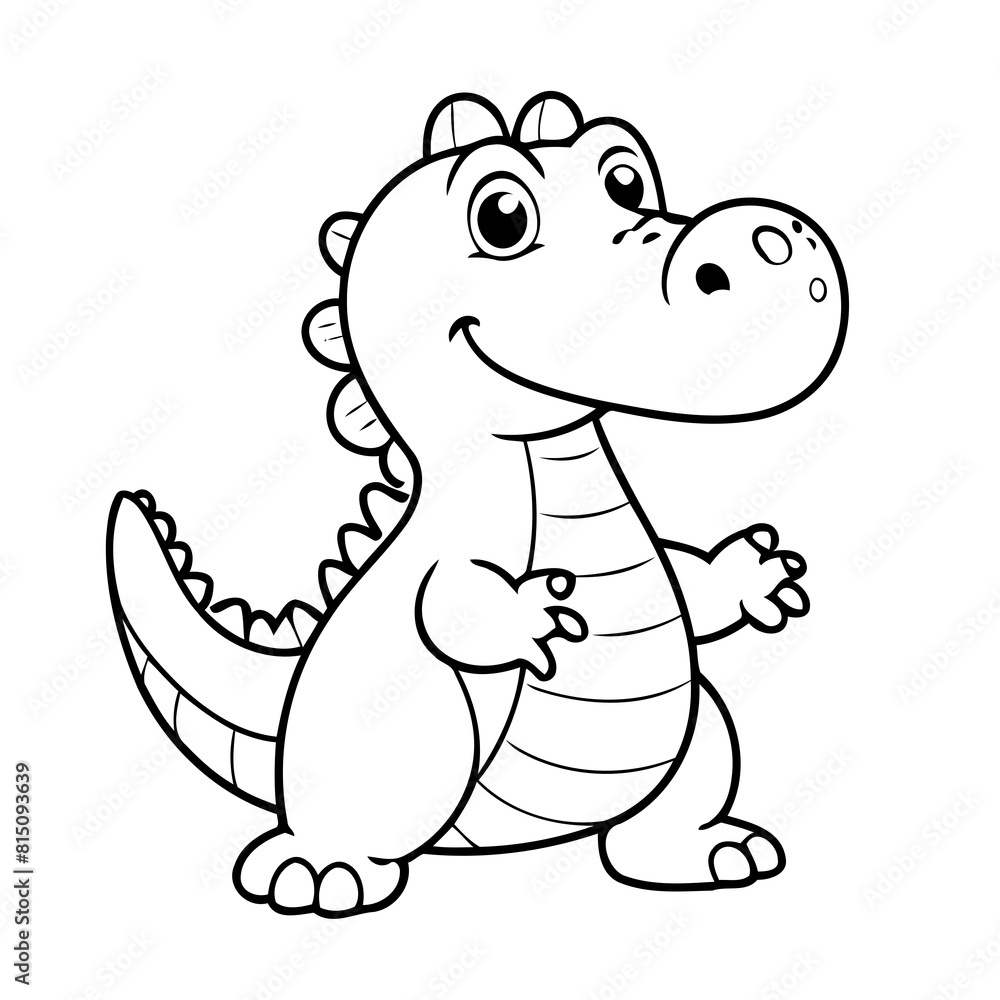 Cute vector illustration crocodile hand drawn for kids coloring page Cute vector illustration crocodile hand drawn for kids coloring page
