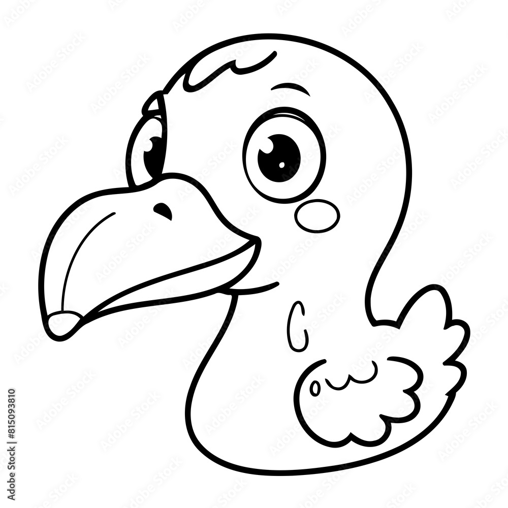 Vector illustration of a cute Dodo drawing for children page Vector illustration of a cute Dodo drawing for children page
