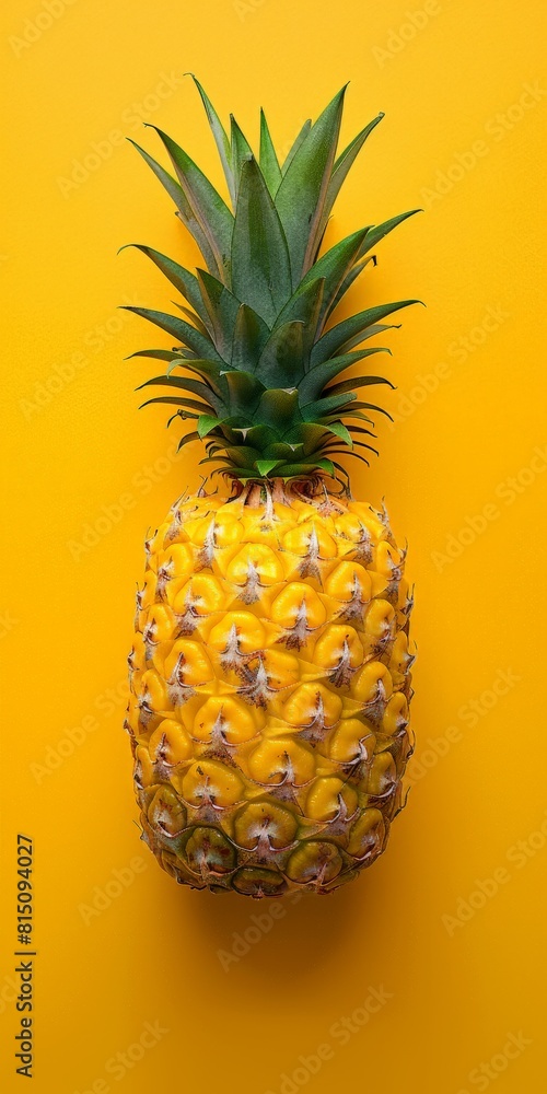 Pineapple on Yellow Background Pineapple on Yellow Background