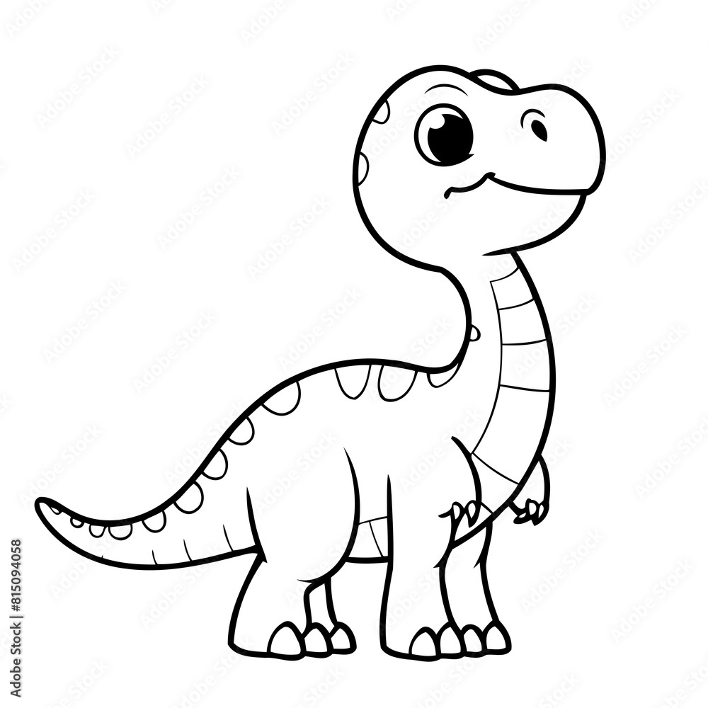 Cute vector illustration Dino for children colouring activity Cute vector illustration Dino for children colouring activity