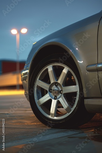 Wallpaper Mural A car parked in a parking lot at night. Suitable for transportation concepts Torontodigital.ca