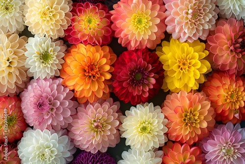 Colorful Chrysanthemum Flowers in Vibrant Floral Display © kiatipol
