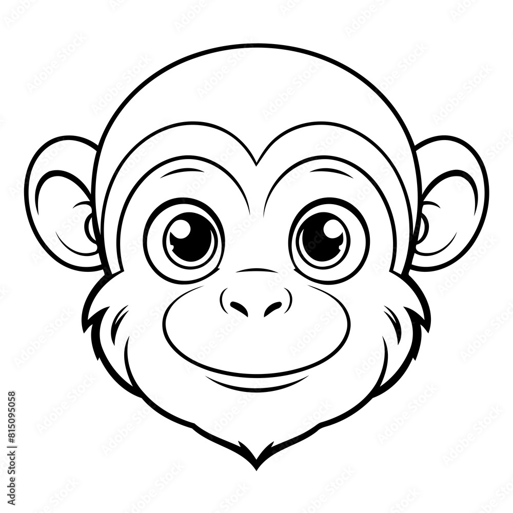Simple vector illustration of Monkey hand drawn for kids coloring page Simple vector illustration of Monkey hand drawn for kids coloring page