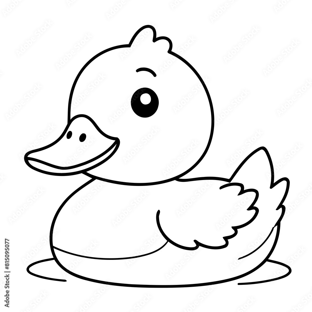 Vector illustration of a cute Duck drawing for children page Vector illustration of a cute Duck drawing for children page