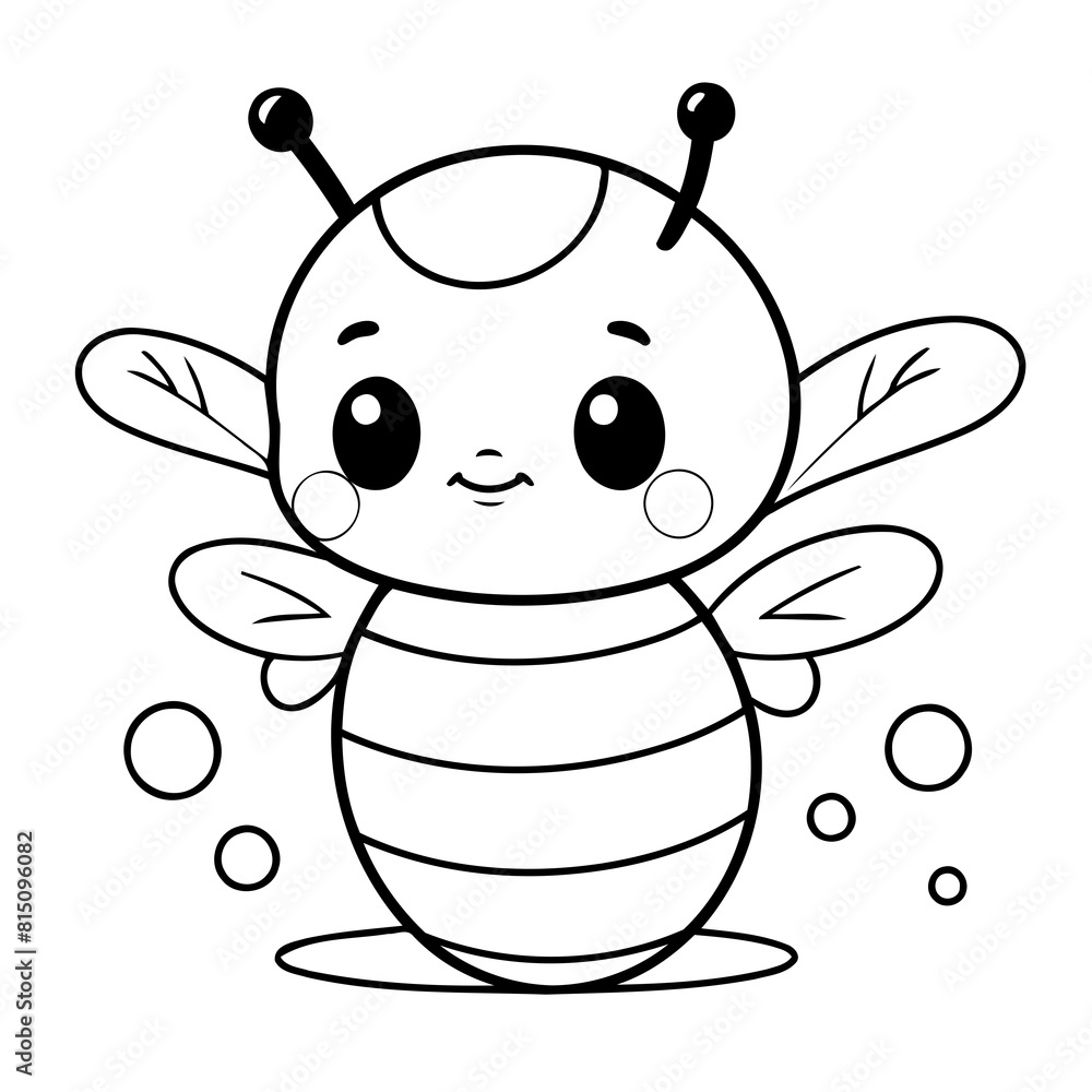 Obraz premium Vector illustration of a cute beehive doodle for kids colouring page