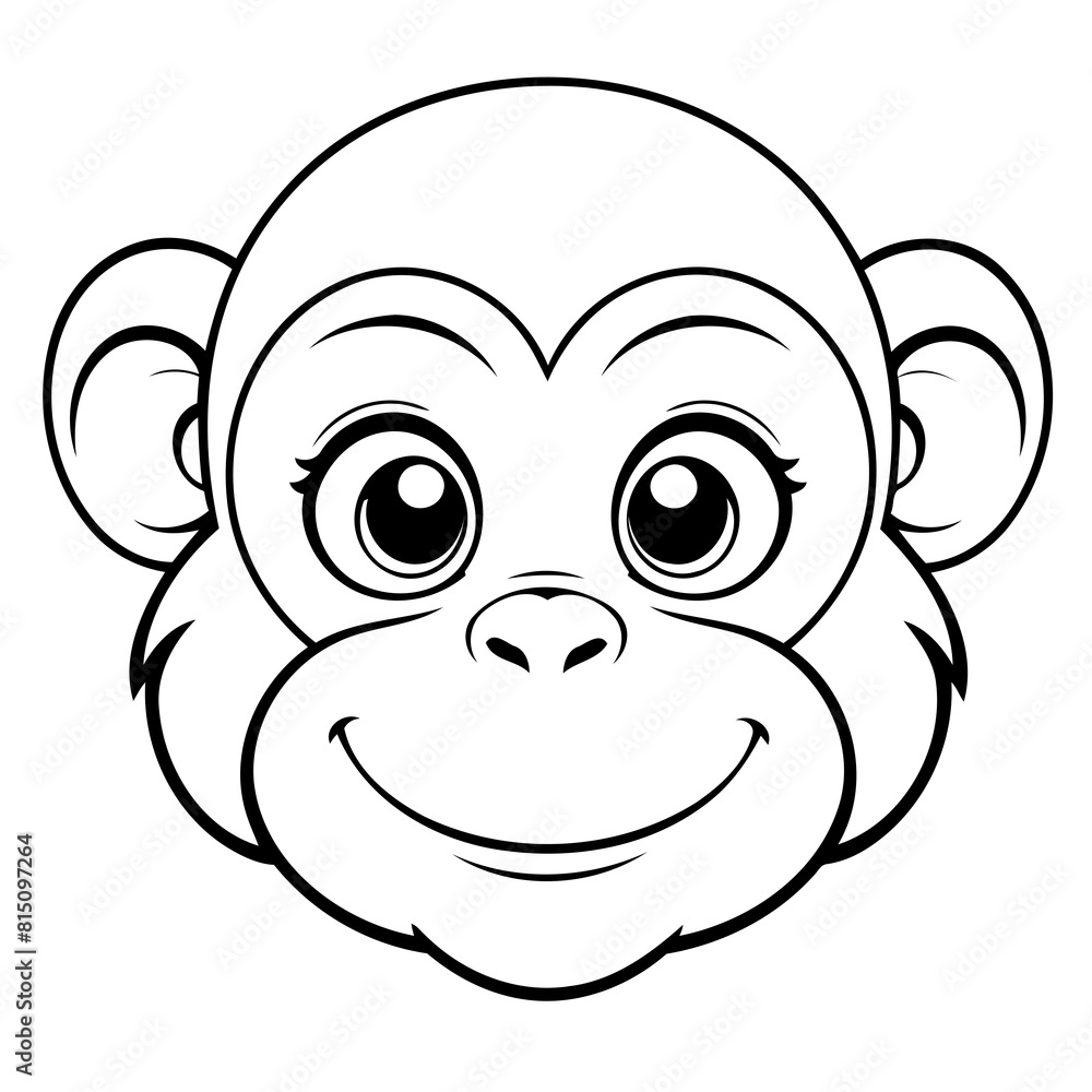 Cute vector illustration Monkey drawing colouring activity Cute vector illustration Monkey drawing colouring activity