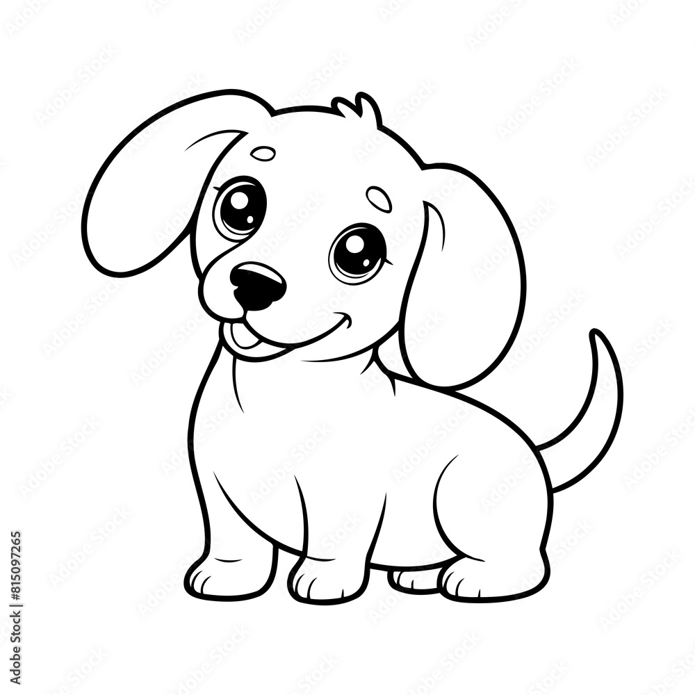 Cute vector illustration Dachshund drawing for toddlers book Cute vector illustration Dachshund drawing for toddlers book