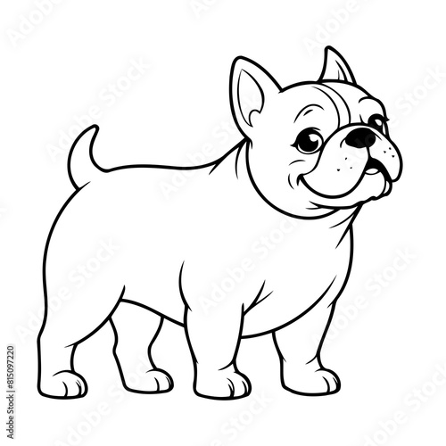 Simple vector illustration of Bulldog drawing colouring activity © meastudios