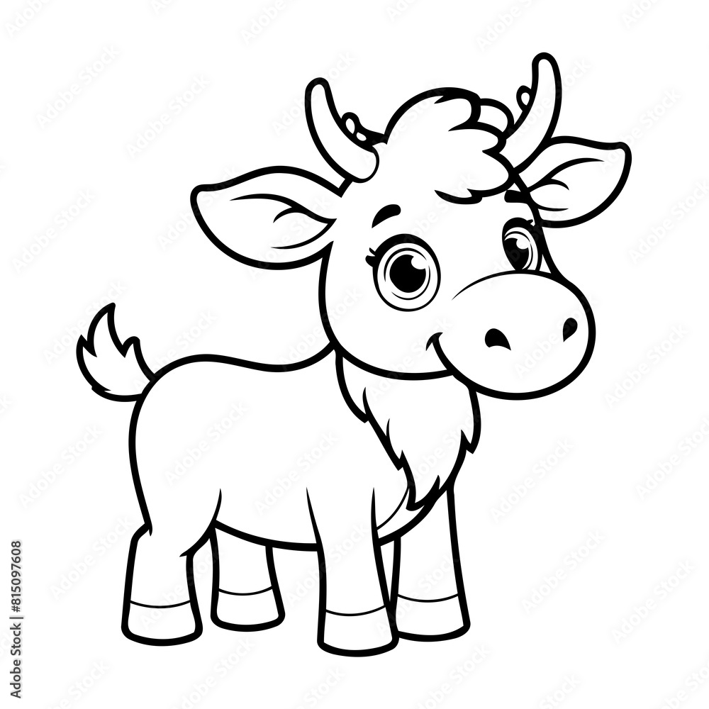 Simple vector illustration of moose drawing for toddlers colouring page Simple vector illustration of moose drawing for toddlers colouring page
