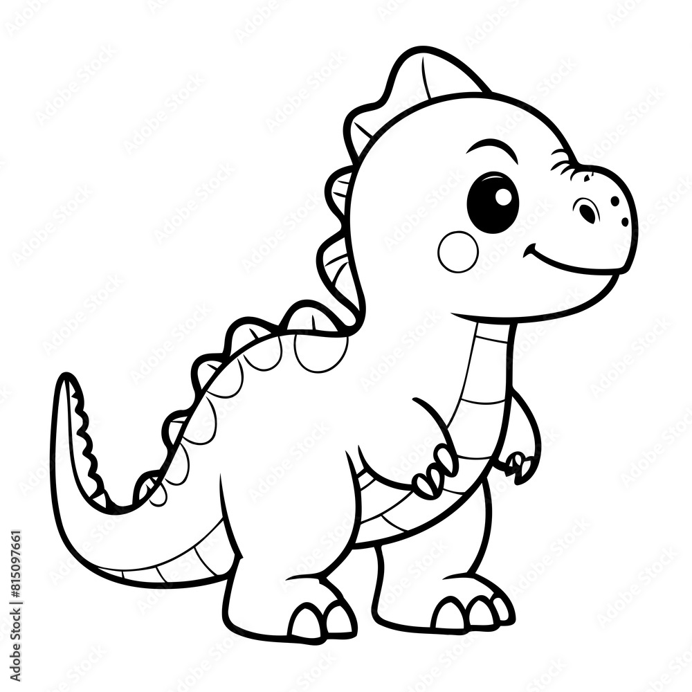 Cute vector illustration Dinosaur for kids colouring worksheet Cute vector illustration Dinosaur for kids colouring worksheet