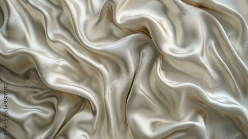 Close up view of white satin fabric, perfect for backgrounds