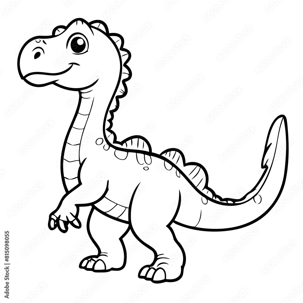 Cute vector illustration Dino drawing for toddlers colouring page Cute vector illustration Dino drawing for toddlers colouring page