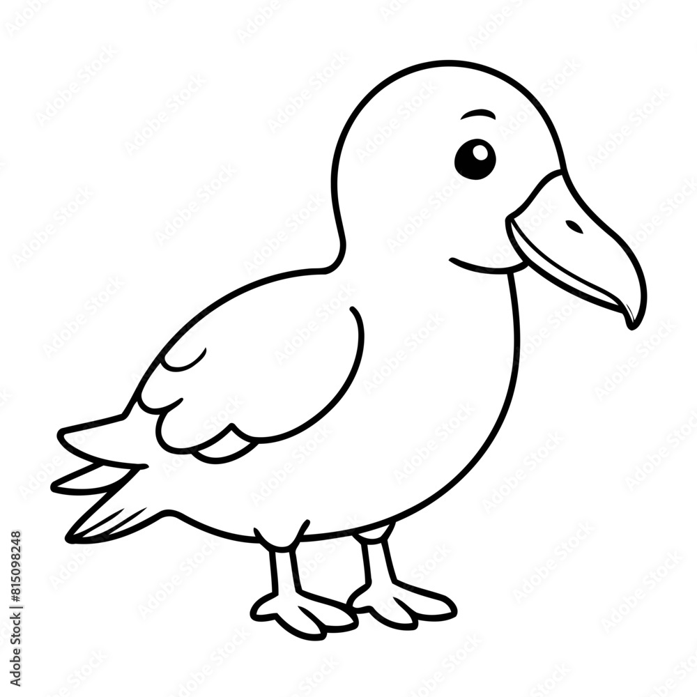 Cute vector illustration Albatross doodle colouring activity for kids Cute vector illustration Albatross doodle colouring activity for kids
