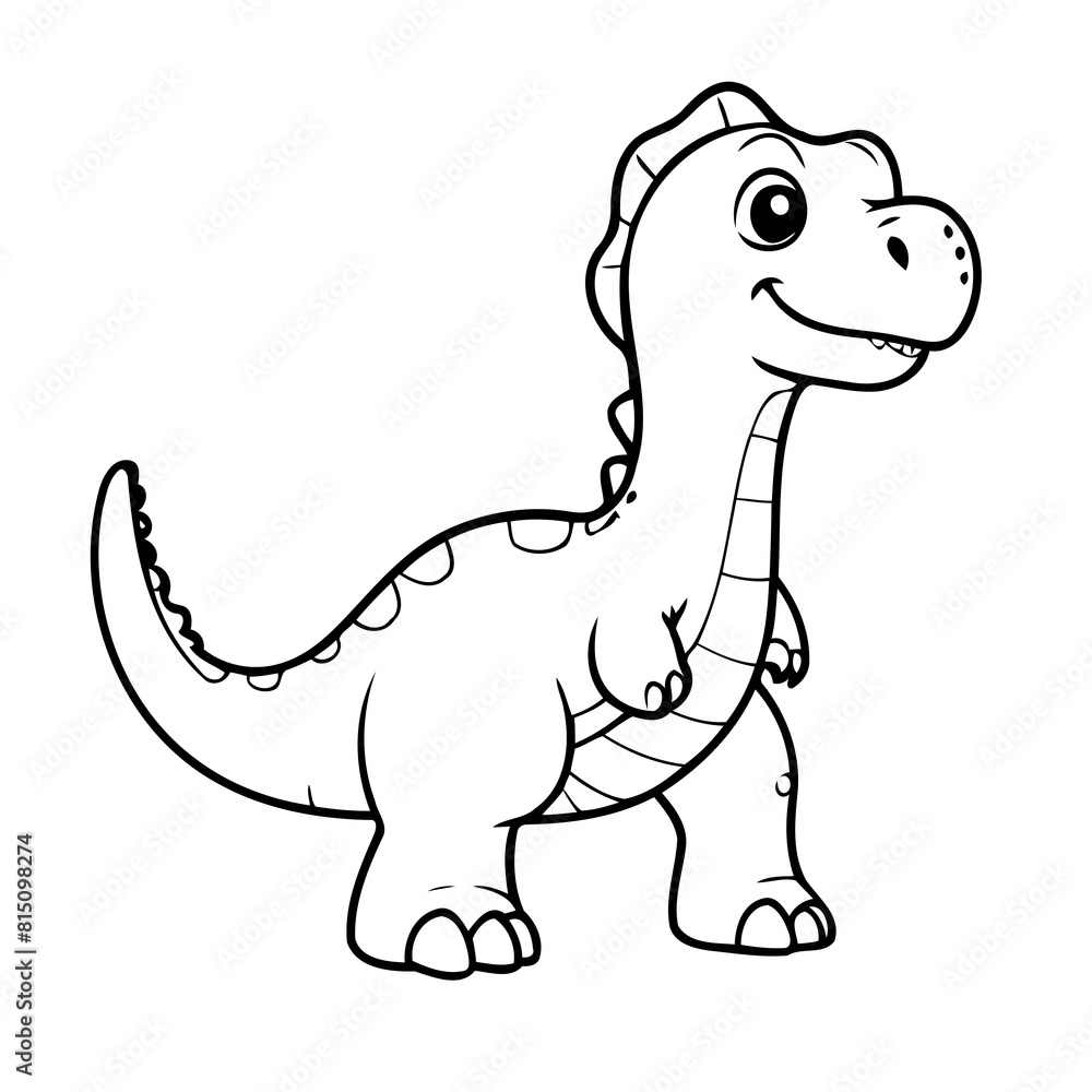 Cute vector illustration Dino drawing for toddlers colouring page Cute vector illustration Dino drawing for toddlers colouring page